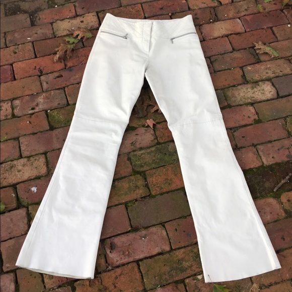 Cache Pants - Cache white Genuine leather boot cut pants size 6